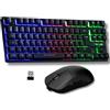 The G-Lab - Combo Oxygen EX - Set di tastiera e mouse wireless Gaming con LED RGB - Tastiera Gaming wireless in formato TKL, Layout spagnolo e mouse da gioco wireless, 3200 dpi - PC/PS4/PS5 - Nuovo