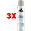ADIDAS 3 X Adidas Deodorante Spray 150 Ml. Fresh Endurance Man 72H ANTI-PERSPIRANT