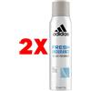 ADIDAS 2 X Adidas Deodorante Spray 150 Ml. Fresh Endurance Man 72H ANTI-PERSPIRANT