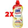 Smac 2 X Smac Express Detersivo Pavimenti 1000 Ml. Detergenza Freschezza Agrumi