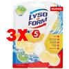 Lysoform 3 X Tavoletta WC Con Profumazione Limone 5 in 1 Lysoform 300 Risciacqui