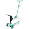Globber Monopattino per Bambini 3 in 1 Verde Menta Regolabile 50 kg Ruote LED