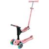 Globber Monopattino per Bambini 3 in 1 Rosa Pastello Regolabile 50 kg Ruote LED