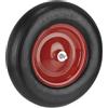 Relaxdays Ruote Carriola 4.80 4.00-8, Gomma Piena, Cerchione in Acciaio, da Carrello, Carico 120 kg, in PU, Nero Rosso
