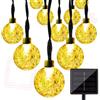 aglow.it Luce Solare Sfera giallo di Cristallo 7m 50 Led tubo natalizio impermeabile luci