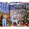aglow.it Luci di natale Tenda viola Luminosa Solare 3M 200Led tubo natalizio catena luce