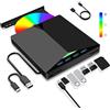 Dictien Lettore CD DVD Esterno USB 3.0 Masterizzatore Portatile Con Porte USB TF SD