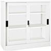 vidaXL Armadio con Ante Scorrevoli Bianco 90x40x90 cm in Acciaio