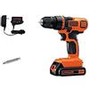BLACK + DECKER Trapano avvitatore Stanley Black & Decker Bd 20V 1500 watt, Max Lith - Spediz...