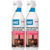 HG Detergente Spray Sgrassatore per il Vetro della Stufa, Camino e Forno, Scioglie Efficacemente i Residui di Fuliggine, Grasso e Catrame, 500 ml (431050106) (Confezione da 2)