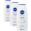 NIVEA Bagnodoccia Creme Soft 750 ml, Bagnoschiuma in crema detergente e idratante, Crema docciaschiuma arricchita con Olio di Mandorla, Vitamine C, E e Oli Nutrienti dal profumo delicato