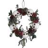 Boland 73071 - Ghirlanda di fiori con decorazione a teschio, 40,5 x 7 cm, ghirlanda per porta come decorazione di Halloween, decorazione horror per carnevale e feste a tema