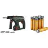 Theo Klein Bosch Trapano Percussione, Rotazione Doppia, 3+ Anni, & Batterie AAA Alcaline Amazon Basics 12 pz, 10 Anni