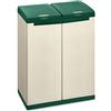 Terry, Ecocab 2, Armadietto per la Raccolta Differenziata, da Interno Esterno, 2 vani separati. Colore: Beige/Verde, Materiale: Plastica, Dimensioni: 68x39x88,7 cm