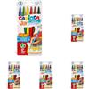 CARIOCA Pennarelli Joy Paperboard Wallet, Pennarelli Colorati per Bambini con Punta Fine, Ideali per Disegnare e Colorare, Super Lavabili, Colori Assortiti, 6 Pezzi (Confezione da 5)