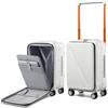 MILADA Bagaglio Valigia Bagaglio con manico largo, bianco, Carry-On 20-Inch, Bagaglio a mano con manico largo