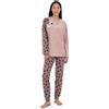 Ragno PIGIAMA GIOVANILE DONNA STAMPA ANIMALIER PUNTO MILANO INVERNALE ECO PILE RAGNO