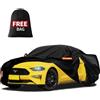FiveFox Waterproof Car Cover Custom Fit for Ford Mustang 1964-2024 2025, for Chevy Camaro, Outdoor All Weather Full Exterior Cover Rain Sun Snow Protector Car Cover with Door Zipper
