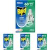 Raid Liquido Elettrico Ricarica, Antizanzare Tigre e Comuni, Confezione da 4 Ricarica da 36 ml, 60 Notti, Profumazione Eucalipto