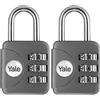 Yale Lucchetto da viaggio a combinazione YP1/28/121/1G 28 mm grigio: corpo in lega di zinco con arco in acciaio temprato e codice a 3 cifre per la protezione sicura di borse valigie e armadietti