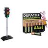 Theo Klein Semaforo, Manuale/Automatico, 3+ Anni, & Duracell AA Ricaricabili 8 pz, 2500mAh