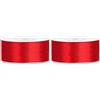 Decoraparty Nastro in Doppio Raso da 2,5 cm Rosso, Bobina Rotolo Spessore da 25 mt Nastro per Matrimonio Battesimo Natale Capodanno Idea Regalo Bomboniera (Confezione da 2)
