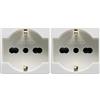 GEWISS GW20246DY PRESA 2P+T 16A B.ST.ITA./TED.SY/WT DIY (Confezione da 2)