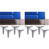 IPEA 4X Piedini per Mobili e Divani Modello META - Set di 8 Gambe in Ferro - Piedi dal Design Elegante per Poltrone e Armadi - Colore Cromato - Altezza 170 mm