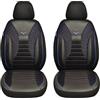 BREMER SITZBEZÜGE Set di 2 coprisedili per auto compatibili con Nissan Micra K13 conducente e passeggero dal 2010 al 2016 / coprisedili per auto in pelle sintetica, colore nero/blu (PS806)