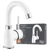 EISL NI075FUTWCR Rubinetto del Bagno Futura, Bianco Opaco/Cromato