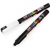 Posca Uni PC-1MR - Pennarelli per pittura artistica, 0,7 mm, colore: bianco e ne