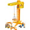 TRENDCLASSTORE GRU IN LEGNO CON ACCESSORI DA CANTIERE SET DA GIOCO PER BAMBINI DAI 3 ANNI 12007