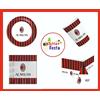 Amscan KIT ADDOBBI FESTA COMPLEANNO MILAN X8X16X24X32X40 PERSONE PIATTI BICCHIERI
