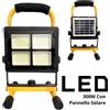zencocco Lampada Faro Faretto Solare a Led Lavoro Portatile 300w Con Panello Solare