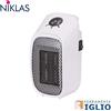 NIKLAS Stufa Stufetta Termoventilatore Ceramico a Muro a Basso Consumo 400W Termostato