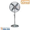 VINCO Ventilatore a Piantana in Metallo Cromato 4 Pale ø 40 cm 50W Altezza Max 130 cm