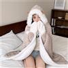 Donna Pile Caldo Wrap Capo Coperta Indossabile Con Mantello Cappotto Inverno