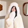 Donna Pile Caldo Wrap Capo Coperta Indossabile Con Mantello Cappotto Inverno