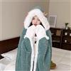 Donna Pile Caldo Wrap Capo Coperta Indossabile Con Mantello Cappotto Inverno