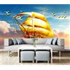 Decorazione artistica Jess Carta da parati 3D moderna semplice barca a vela mare autoadesiva rimovibile