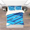 Decorazione artistica Jess Copripiumino trapuntato blu fantasia astratta piscina 3D set lenzuola