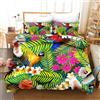 Decorazione artistica Jess Set copripiumino 3D motivo pappagallo foglia floreale set biancheria da letto...