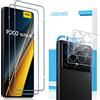GEEMEE Vetro Temperato Poco X6 Pro 5G 2+2 Protezione Schermo Fotocamera 9H HD