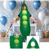 Costume da baccello di pisello per Halloween, tuta per spettacoli teatrali