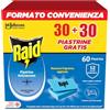 Raid Piastrine Antizanzare, 60 Piastrine Inodore per Zanzare Comuni e Tigre, Fino a 12 Ore di Protezione, Compatibili con Diffusori Raid