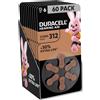 Duracell Batterie Formato 312 60 Pezzi Extra Durata +50% Per Apparecchi Acustici