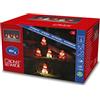 Konstsmide 6254-103 - Set di 5 pupazzi di neve e Babbo Natale, 40 diodi bianchi caldi, 24 V, esterno (IP44), 3,6 W, cavo bianco