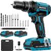 MHPRO Trapano Avvitatore Batteria 21V, con 2 Batterie da 2.0Ah