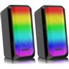 Linq Altoparlanti Rgb 2.0 Usb Illuminazione Led Gaming per Pc 10w, Casse Stereo multi