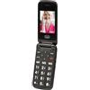 Trevi FLEX PLUS 55 Telefono Cellulare a Conchiglia per Anziani con Tasti Grandi Retroilluminati, Senior Phone con Tasto SOS Emergenza, Batteria Lunga Durata e Base di Ricarica Inclusa, Nero